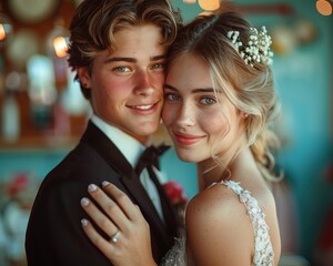 Photo of a couple in wedding