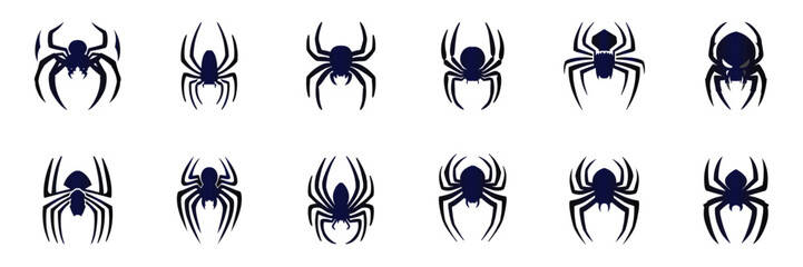 Set of Vector illustration of a spider icon design.