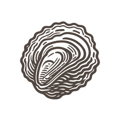 Oysters vector icon doodle style flat design
