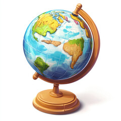 3d render Illustration of globe on white and copy space.