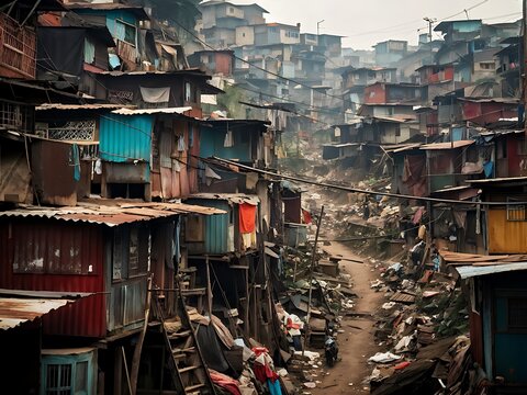 Densely Packed Homes in a Poverty-Stricken Slum