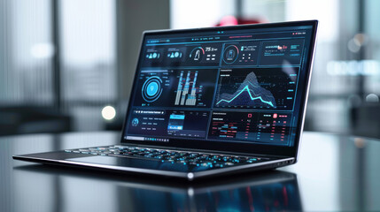 Laptop with cybersecurity threat detection software
