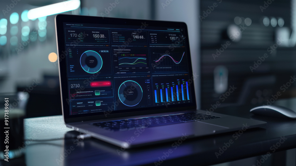 Poster laptop with real-time security monitoring dashboard