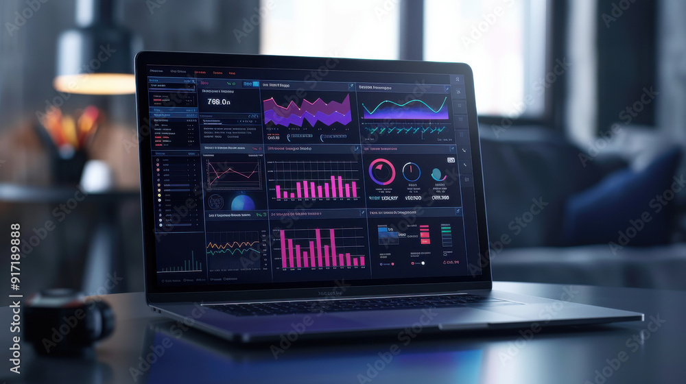 Poster laptop with real-time security monitoring dashboard