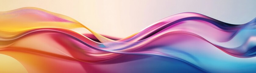Dynamic color waves with soft gradients, fluid abstract design