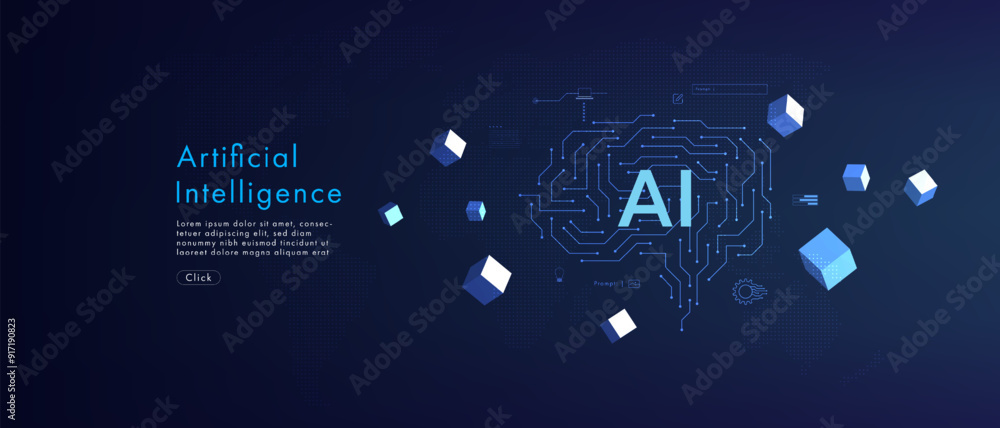 Poster hi-tech digital technology futuristic circuit digital. abstract futuristic design. ai, artificial in