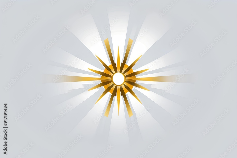 Aufkleber brilliant golden starburst emanating from a central point with sharp rays, ideal for festive and cel