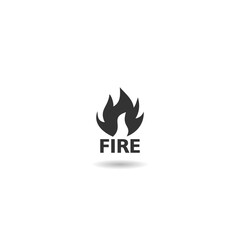 Simple Fire icon with shadow