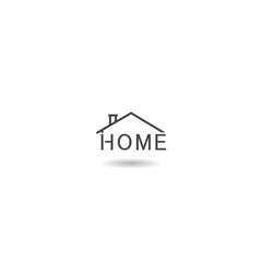 Home word icon with shadow