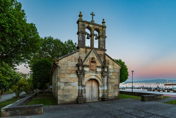 Hospital chapel, next to the port of Cangas de Morrazo, chapel rebuilt with the remains of the...