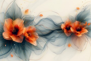 A stylish wedding invitation card with an elegant floral frame in pastel colors