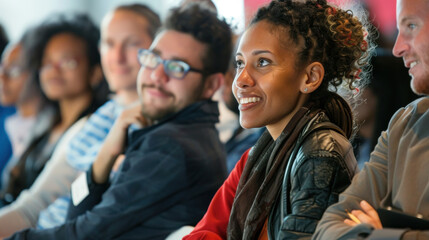 Obraz premium Lively exchange of ideas among business professionals at a seminar