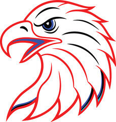 Vintage eagle head mascot colorful concept Vector Art & Illustration