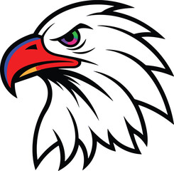 Vintage eagle head mascot colorful concept Vector Art & Illustration
