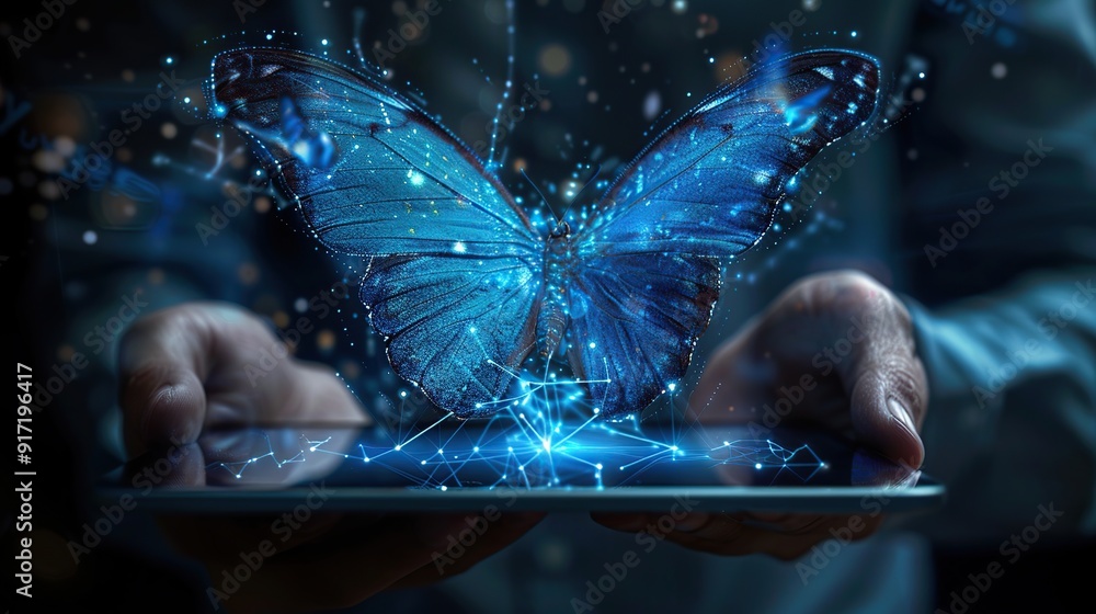 Wall mural Digital Butterfly on Tablet