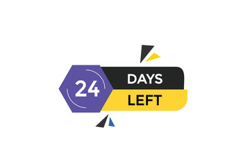 24 days left, icon, stile, timer, countdown, clock, time,  background, template, 24 days left, countdown, sticker, left banner, business, sale, label button
