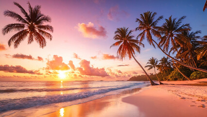 Obraz premium Tropical Sunset Serenity