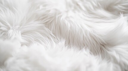 Obraz premium Soft white fur close-up creating a fluffy, warm and cozy texture for backgrounds, fur texture background