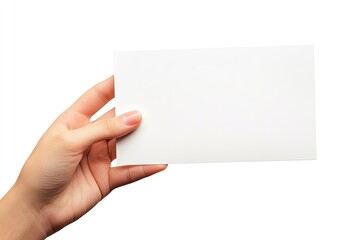 Obraz premium Blank brochure holding hand isolated on white background