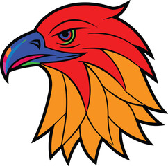 Obraz premium Vintage eagle head mascot colorful concept Vector Art & Illustration
