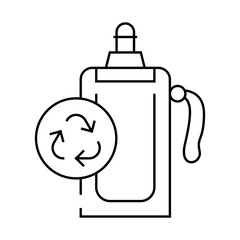 soft water bottle zero waste line icon vector. soft water bottle zero waste sign. isolated contour symbol black illustration