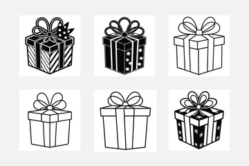 set of gift boxes vector illustration