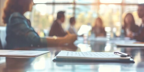 Business Meeting With Documents and Pen on Table