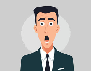 Portrait of surprised man. Surprised businessman. Surprised man
