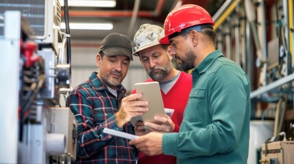 Technician providing HVAC service with customer interaction