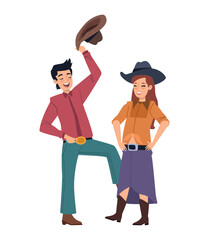 couple in traditional country western clothes dancing