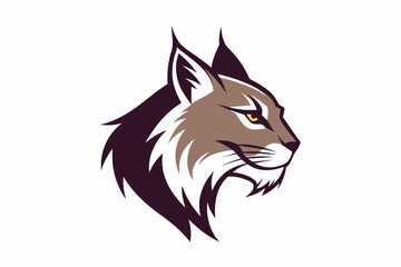 Vector design of ‍a bobcat logo side on white background