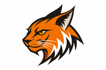 Vector design of ‍a bobcat logo side on white background