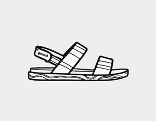 Sandal vector sketch icon isolated on background. Hand drawn Sandal sketch icon for infographic, website or app
