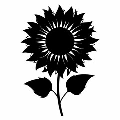 Fototapeta premium Sunflower Black silhouette