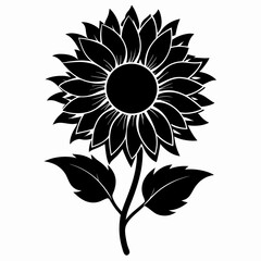 Sunflower Black silhouette