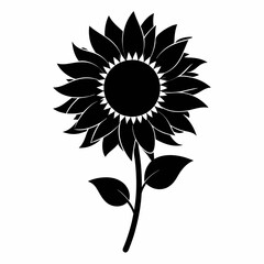 Sunflower Black silhouette