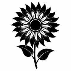 Sunflower Black silhouette