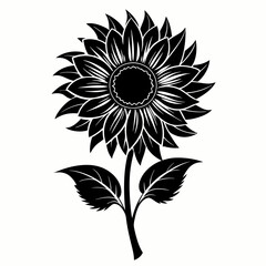Sunflower Black silhouette