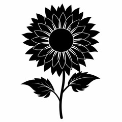 Fototapeta premium Sunflower Black silhouette