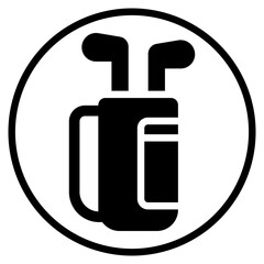 golf bag glyph icon