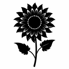 Sunflower Black silhouette