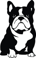 bulldog black silhouette logo SVG vector, bulldog icon illustration