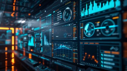 Fototapeta premium Business Analysis Data CRM Customer Reports Computer Technology Dashboard System Analyst CRM Digital Data Chart for Business