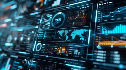 Obraz premium Business Analysis Data CRM Customer Reports Computer Technology Dashboard System Analyst CRM Digital Data Chart for Business