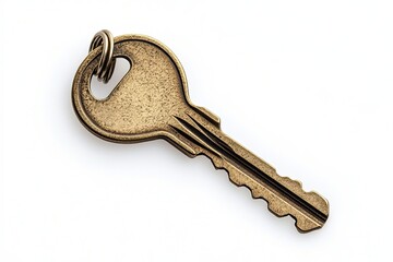 Bronze keychain isolated on white