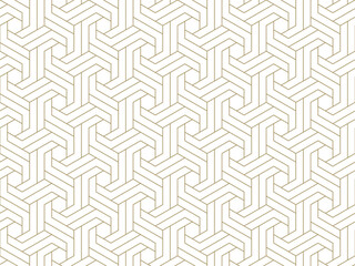 Abstract simple geometric vector seamless pattern with gold line texture on white background. Light modern simple wallpaper, bright tile backdrop, monochrome graphic element