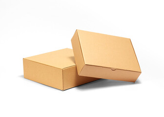 brown cardboard boxes on a white background