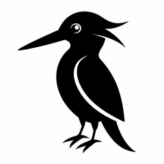 Kingfisher isolated on white background, Kingfisher vector illustration, bird on a branch vector art, Kingfisher silhouette, bird vector icon, Kingfisher on a branch line art, eps