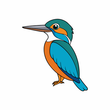 recommend clip art: Kingfisher isolated on white background, Kingfisher vector illustration, bird on a branch vector art, Kingfisher silhouette, bird vector icon, Kingfisher on a branch line art, eps