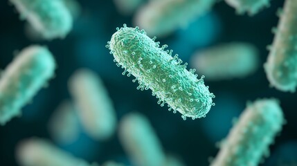 Fototapeta premium Abstract visualization of bacteria evolving over time showing the dynamic nature of microbial biodiversity